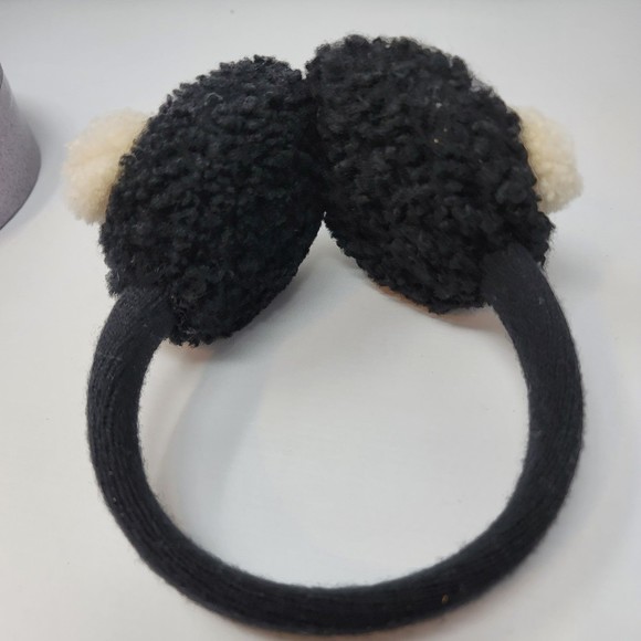 Coach Accessories Coach Earmuffs Os Raccoon Shearling Wool Leather